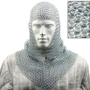 Medieval Warrior Chainmail Coif Armor, 18.75 Inches