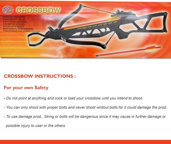 120 lb Black Pistol Crossbow Archery Hunting Gun W/ 2 Arrows/Bolts Snake Eye - Image 5