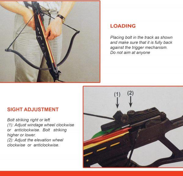 120 lb Black Pistol Crossbow Archery Hunting Gun W/ 2 Arrows/Bolts Snake Eye - Image 8