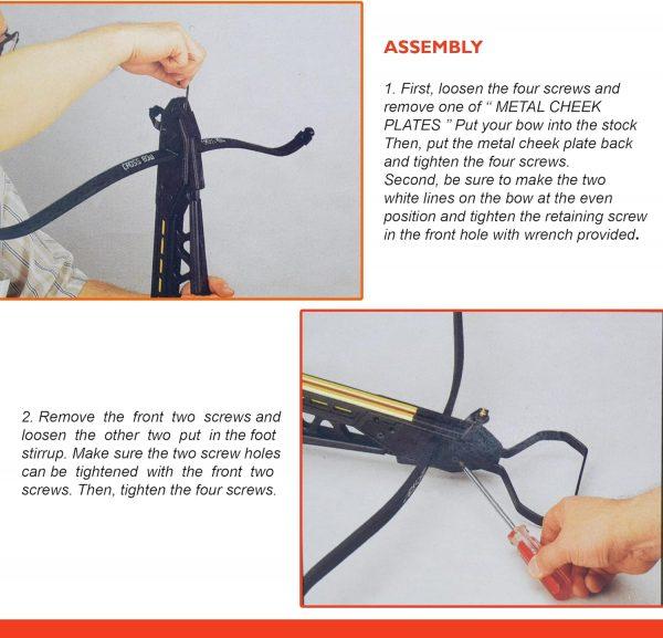 120 lb Black Pistol Crossbow Archery Hunting Gun W/ 2 Arrows/Bolts Snake Eye - Image 6
