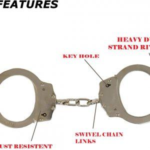 chain-linked double-locking Handcuffs for Law enforcers 
