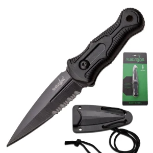 Survivor - BOOT STEEL - Fixed Blade Knife (Clamshell) - SV-FIX013BKCS