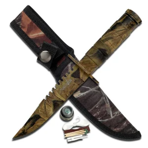 Survivor - Fixed Blade Knife with Compass and Survival Kit - HK-690CA
